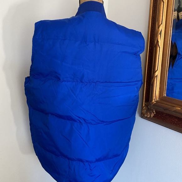 NEW Land`s End Mens Vest Large Goose Down Puffer Quilted Bright Blue Zip Closure - Picture 4 of 7